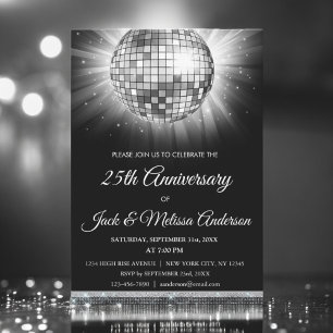 Invitación Fiesta de Bodas de Plata 25 Aniversario Bola de Di