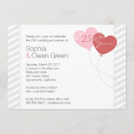 Invitación Fiesta de Bodas de Plata de los 25 años de Hearts
