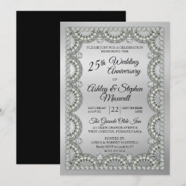 Invitación Fiesta de Bodas de Plata de Plata y Diamante 25 An