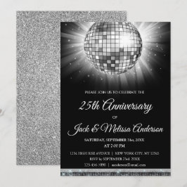 Invitación Fiesta de Bodas de Plata Disco de Plata