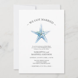 Invitación Fiesta de bodas después de la playa Starfish Post