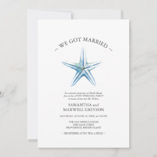 Invitación Fiesta de bodas después de la playa Starfish Post