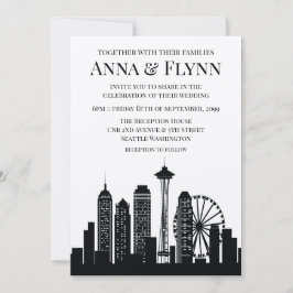 Invitación Fiesta de bodas en el Skyline de la ciudad de Seat
