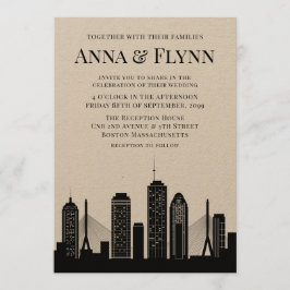 Invitación Fiesta de bodas en la ciudad de Boston en Massachu