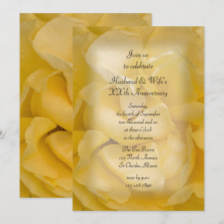 Invitación Fiesta de Bodas y Aniversario de Rosa Amarilla de 