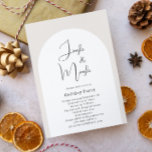 Invitación Fiesta de Boho Arch Jingle y Mingle Navidades<br><div class="desc">Celebre la alegría de la temporada con esta moderna invitación a la fiesta de los Navidades boho arch jingle y mingle. El guión editable único y de moda crea un toque de encanto e individualidad. Su diseño, sobrio y elegante, en blanco y negro, presenta un marco clásico de estilo bohemia...</div>