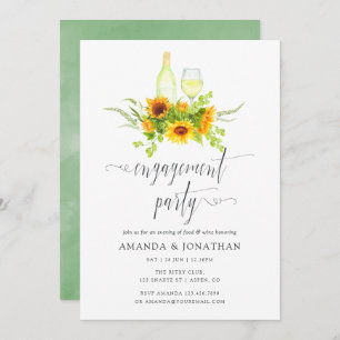 Invitación Fiesta de Boho Sunflowers Engagement
