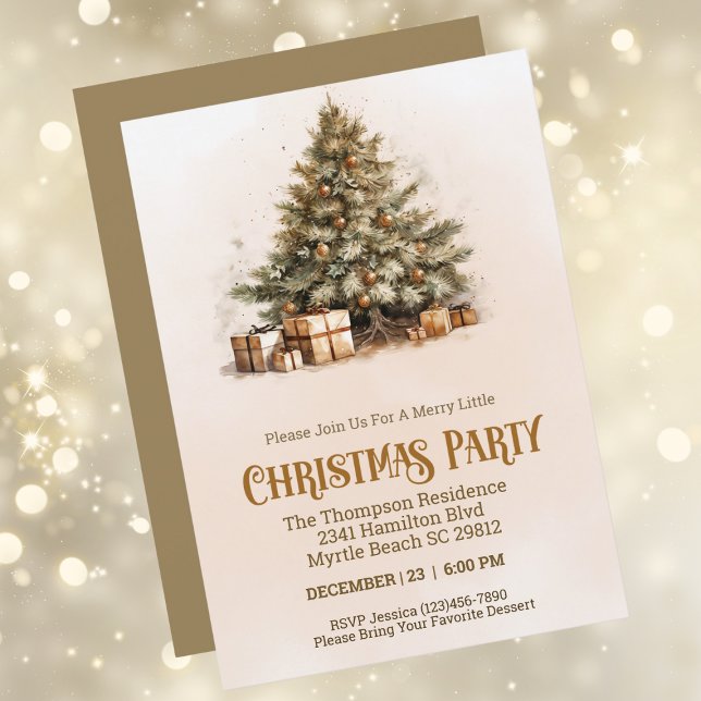 Invitación Fiesta de Boho vintage Christmas Tree (Subido por el creador)