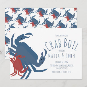 Invitación Fiesta de Boil de Cangrejo Cumpleaños Cena Cangrej