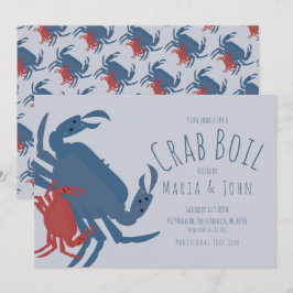 Invitación Fiesta de Boil de Cangrejo Cumpleaños Cena Cangrej