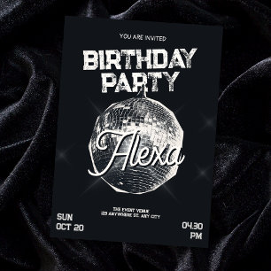Invitación fiesta de bola de discoteca