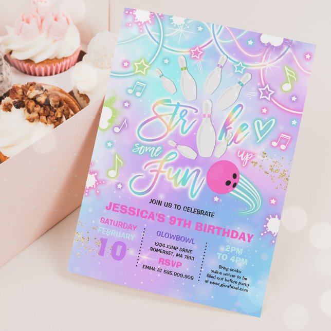 Invitación Fiesta de boliche de la fiesta de cumpleaños del d (Subido por el creador)