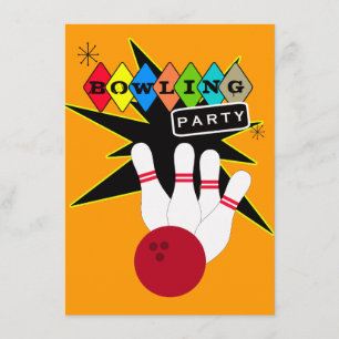Invitación Fiesta de boliche retro