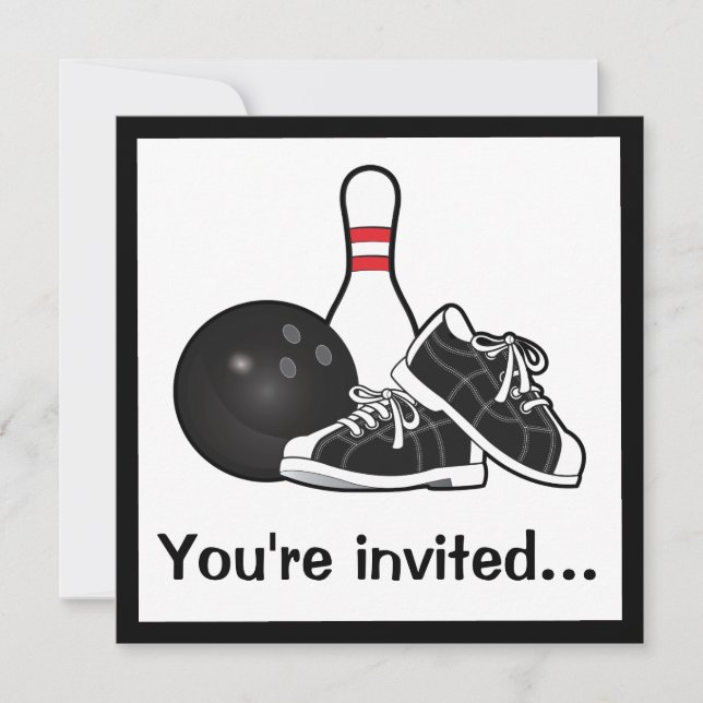 Invitación Fiesta de bolos de Cumpleaños (Anverso)