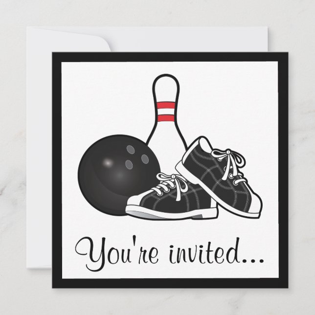 Invitación Fiesta de bolos de cumpleaños (Anverso)