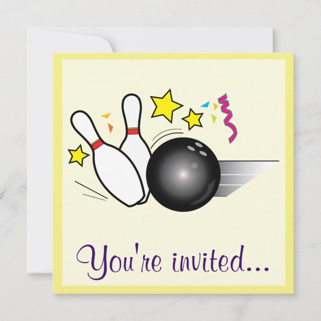 Invitación Fiesta de bolos de cumpleaños (Anverso)