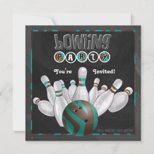 Invitación Fiesta de bolos de impresión animal