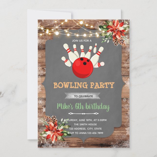Invitación fiesta de bolos de Navidad (Anverso)