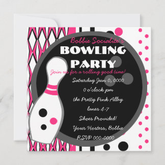 Invitación Fiesta de bolos rosados