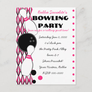 Invitación Fiesta de bolos rosados