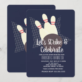 Invitación Fiesta de Bolos Strike y Celebra Cumpleaños