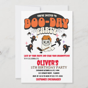 INVITACIÓN FIESTA DE BOO-DAY HALLOWEEN GHOST HOCKEY