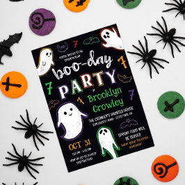 Invitación Fiesta De Boo Day Spooktacular De Bats & Ghosts