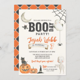 Invitación FIESTA de BOO-DAY Spooky Kids Halloween Cumpleaños