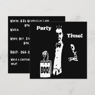 Invitación Fiesta de Boo del Vampiro Retro para Truco o Trata
