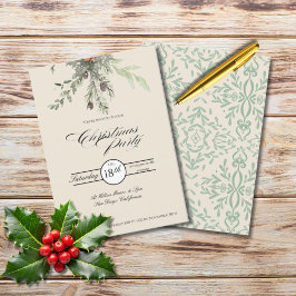 Invitación Fiesta de Botánicas de Invierno de Navidad Follaje