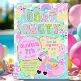 Invitación Fiesta de Bote Preppy Bote Birthday Party Lake BBQ