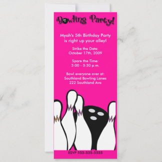 INVITACIÓN FIESTA DE BOWLING COSMIC CUALQUIER CUMPLEAÑOS DE E