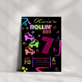 Invitación Fiesta de brillo de cumpleaños para patinar sobre