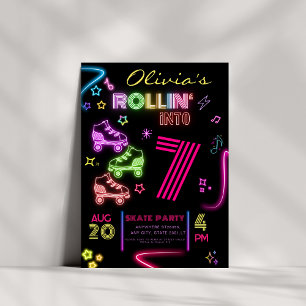 Invitación Fiesta de brillo de cumpleaños para patinar sobre 