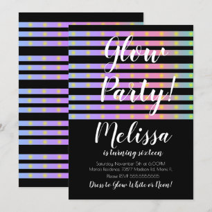 Invitación Fiesta de brillo loco de neón LED en la oscuridad