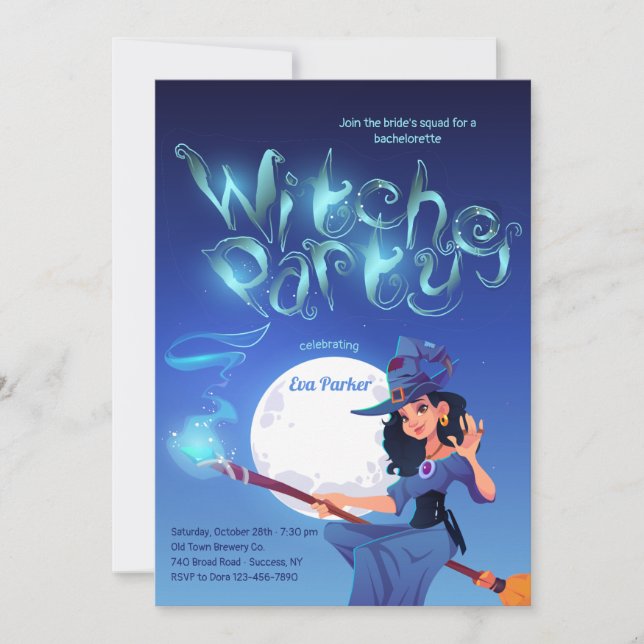 Invitación Fiesta de Brujas (Anverso)