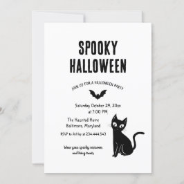 Invitación Fiesta de Brujas del Gato de Halloween