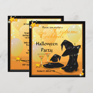 Invitación Fiesta de brujas encantadora de cócteles de Hallow