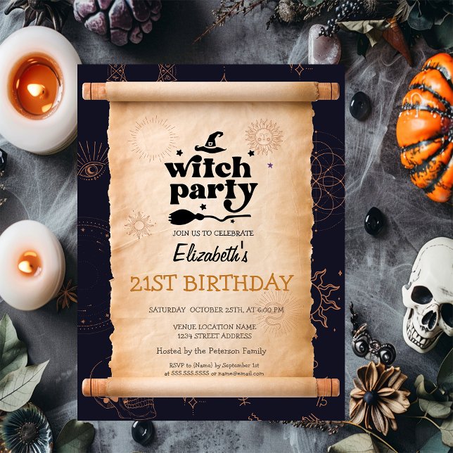 Invitación Fiesta de Brujas Halloween Cumpleaños Místico (Subido por el creador)