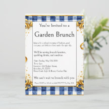 Fiesta de Brunch al Aire Libre Glam Gingham Oro Az