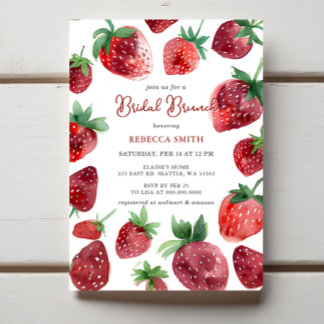 Invitación Fiesta de Brunch Bridal Temático de Fresa