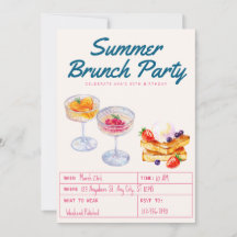 Fiesta de Brunch con Acuarela Cumpleaños Adulto