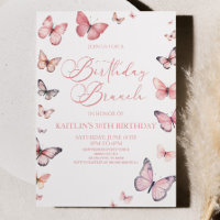 Fiesta de brunch de cumpleaños con mariposa rosa s