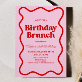 Invitación Fiesta de brunch de cumpleaños de Wavy Fronteriza 