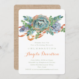 Invitación Fiesta de Brunch de cumpleaños exitoso de acuarela