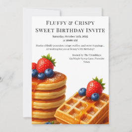 Invitación Fiesta de Brunch de Cumpleaños | Panqueques y waff
