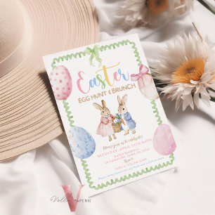 Invitación Fiesta de brunch de huevo de pascua de pasto color