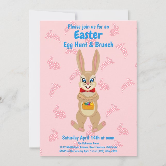 Invitación Fiesta de Brunch de Huevo de Semana Santa (Anverso)