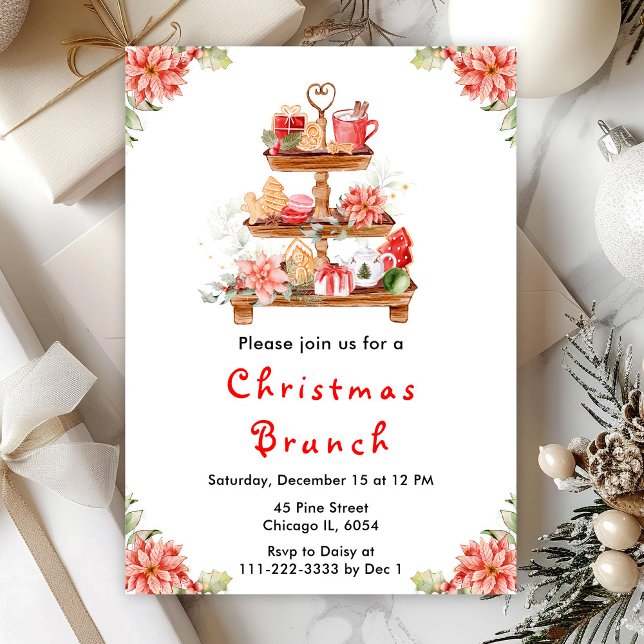 Invitación Fiesta de Brunch de Navidad Roja (Subido por el creador)