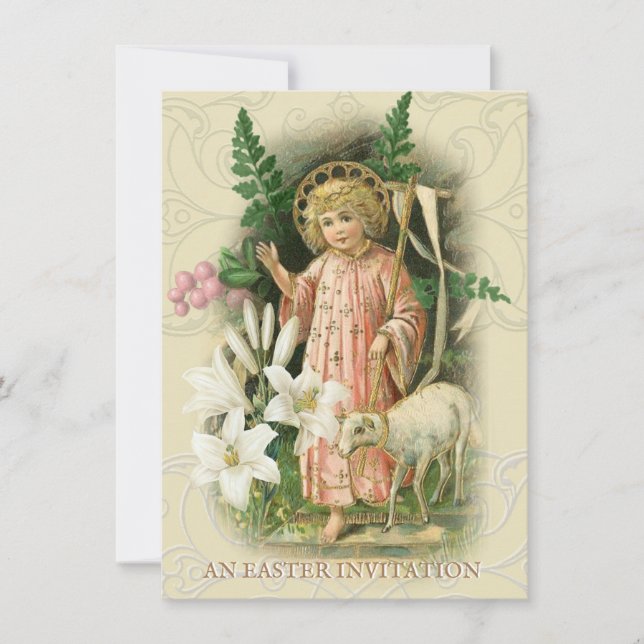 Invitación Fiesta de Brunch de Pascua Religiosa (Anverso)